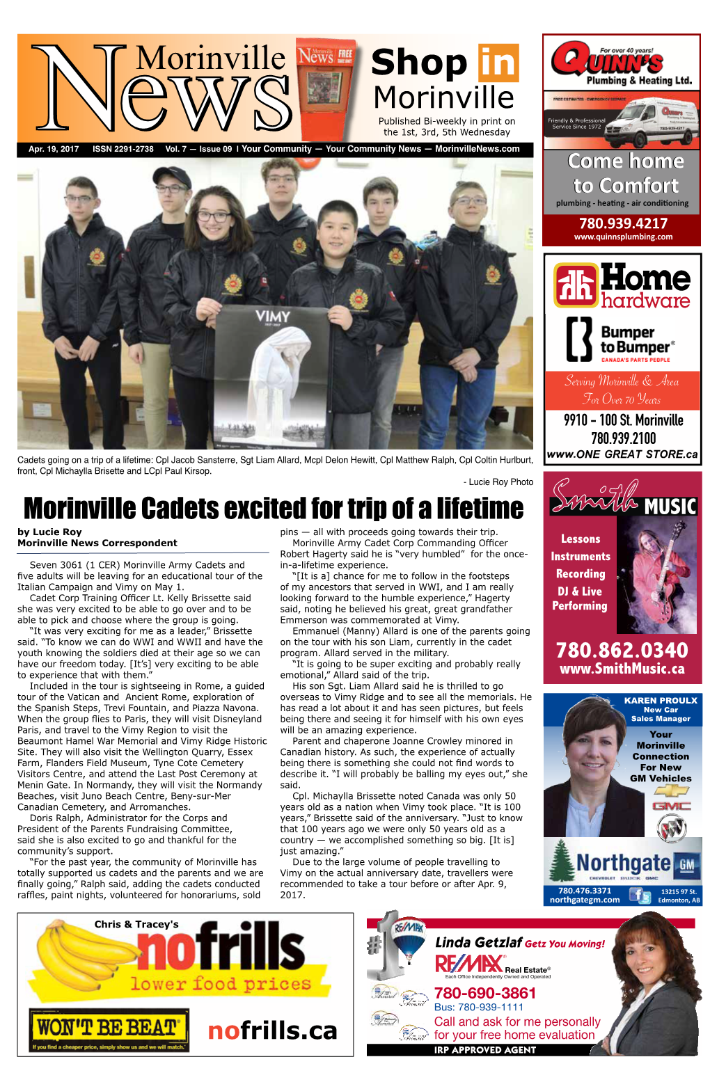 Morinville Cadets Excited for Trip of a Lifetime by Lucie Roy Pins — All with Proceeds Going Towards Their Trip