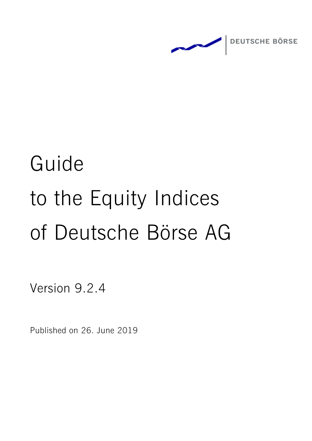 Guide to the Equity Indices of Deutsche Börse AG