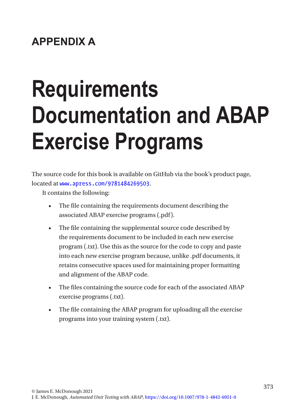 Requirements Documentation and ABAP Exercise Programs