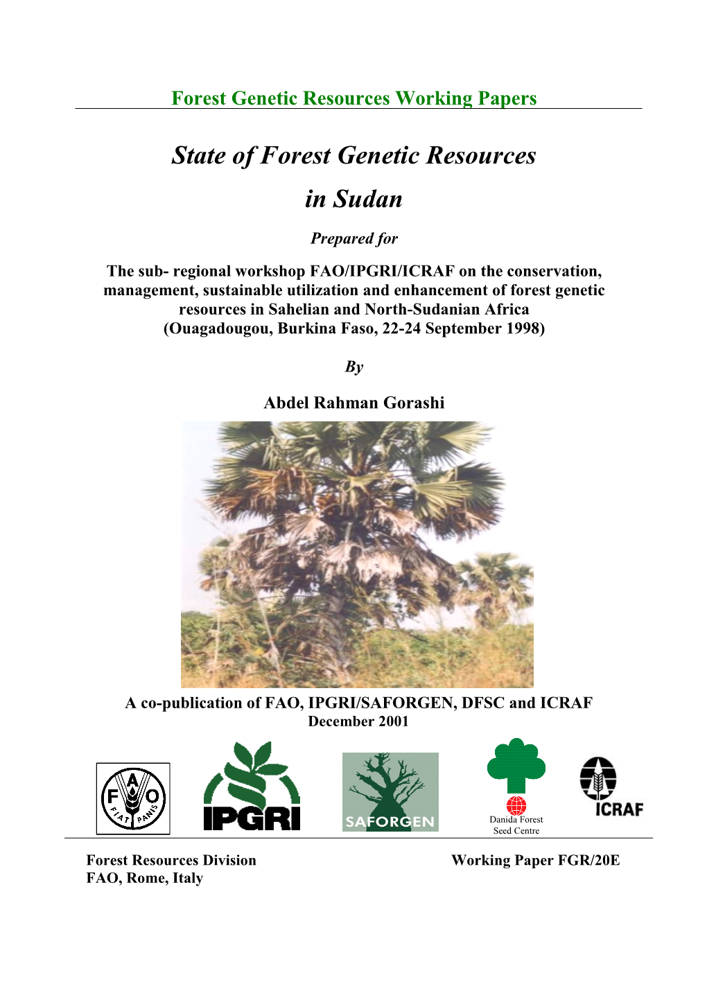 State of Forest Genetic Resources in Sudan