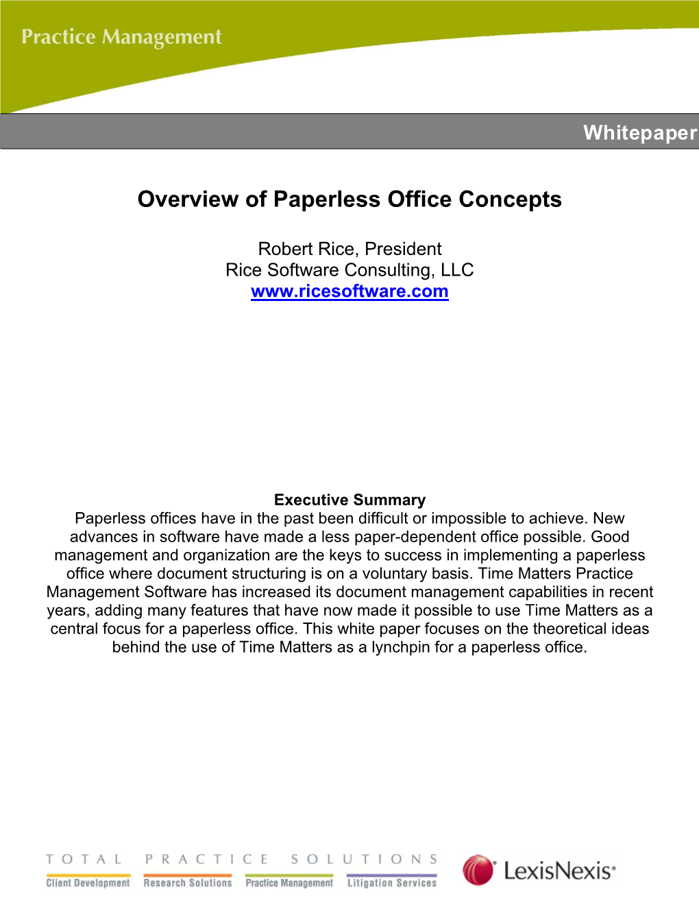 Overview of Paperless Office Concepts