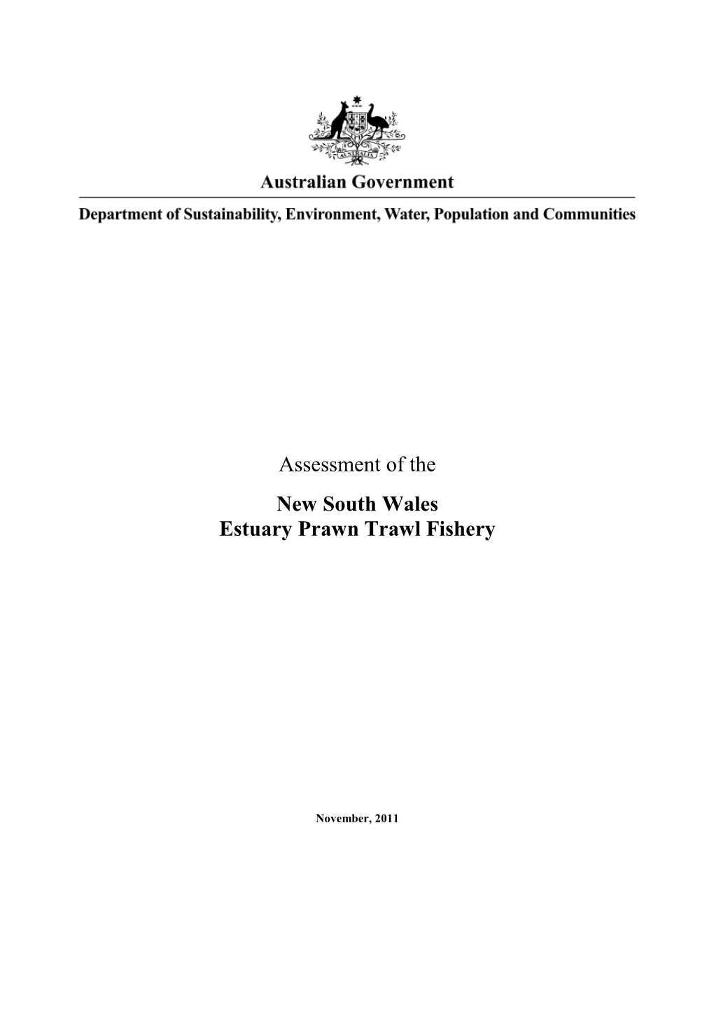 Assessment of the New South Wales Estuary Prawn Trawl Fishery
