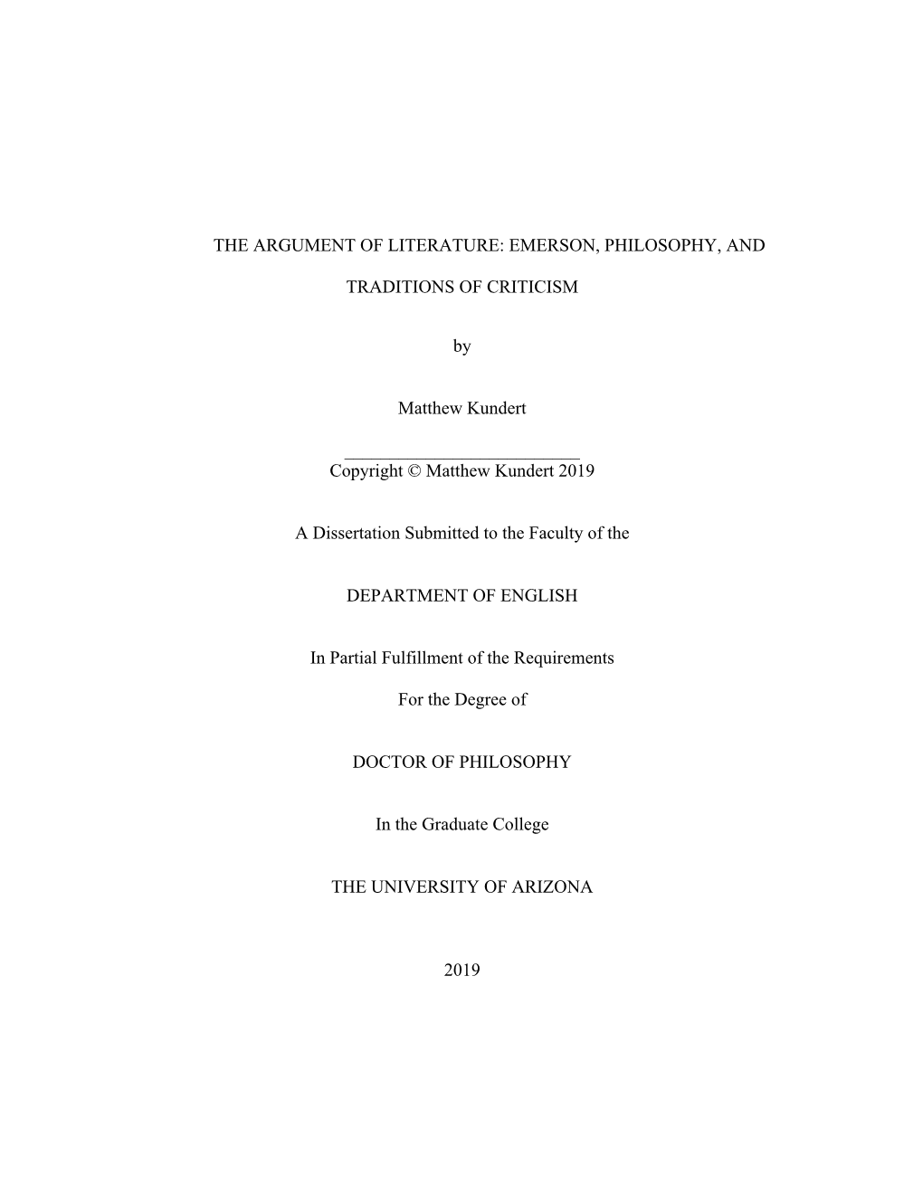 EMERSON, PHILOSOPHY, and TRADITIONS of CRITICISM By