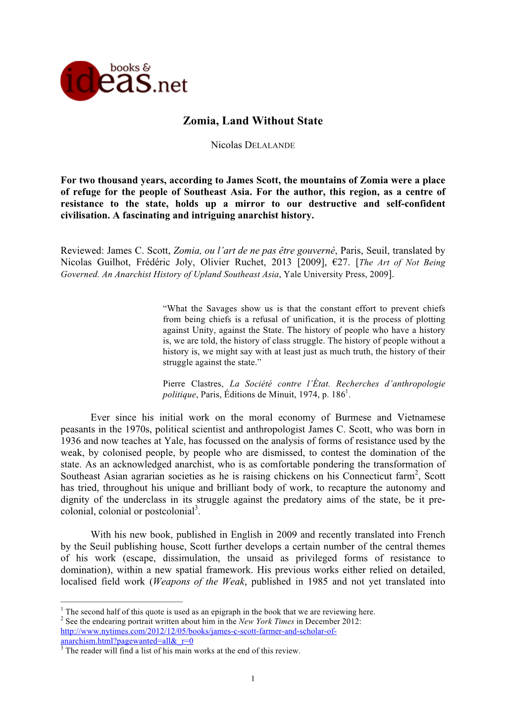 Zomia, Land Without State