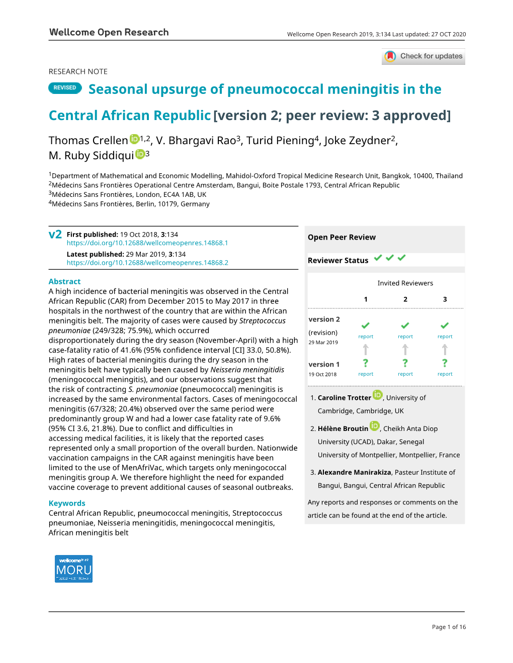 Seasonal Upsurge of Pneumococcal Meningitis in The