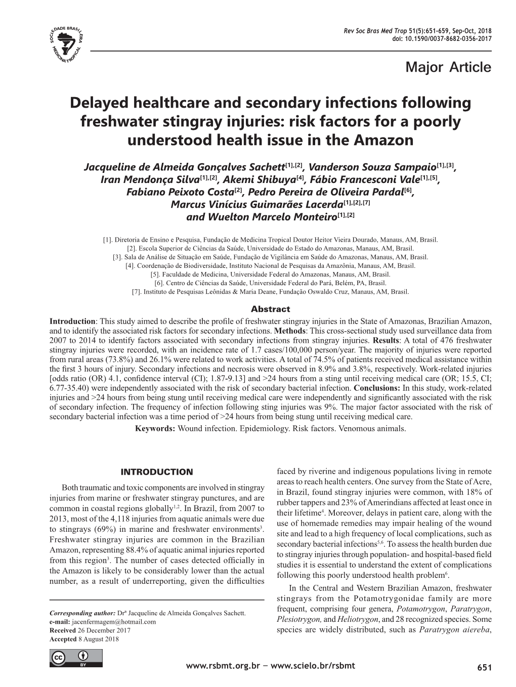 Major Article Delayed Healthcare and Secondary Infections Following