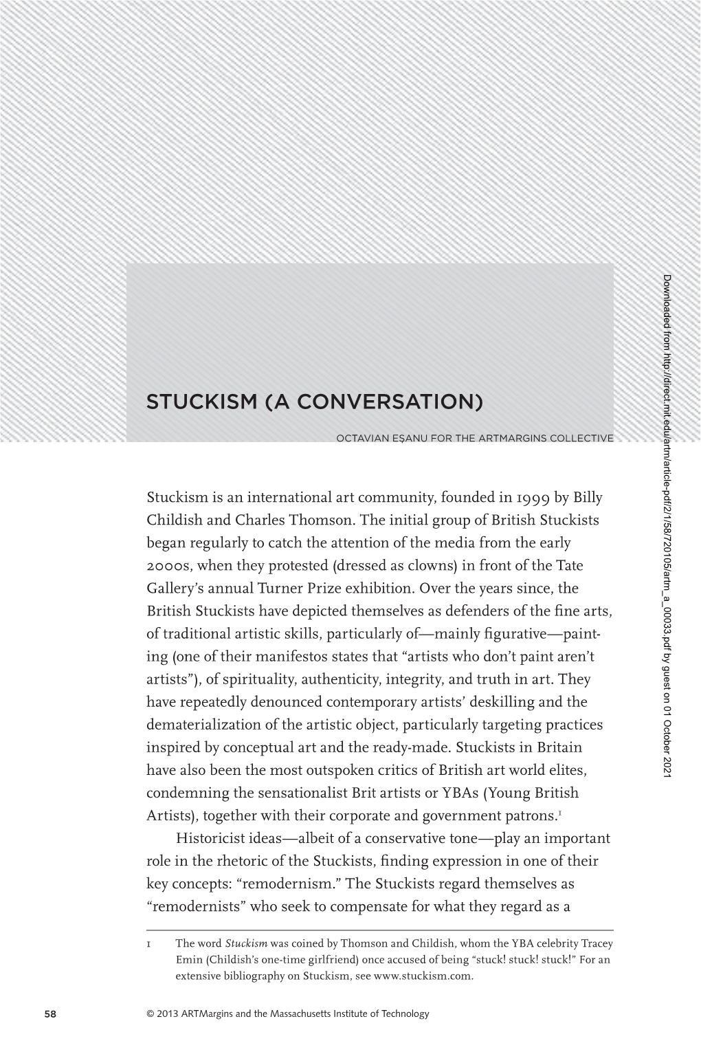 Stuckism (A Conversation)