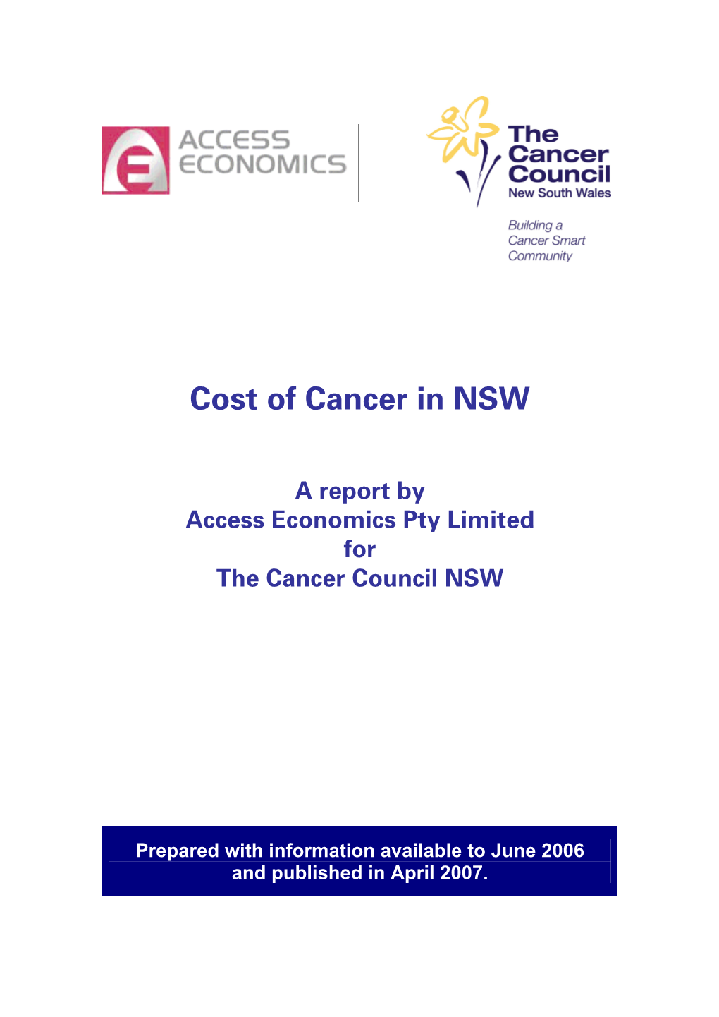 Cost of Cancer in NSW