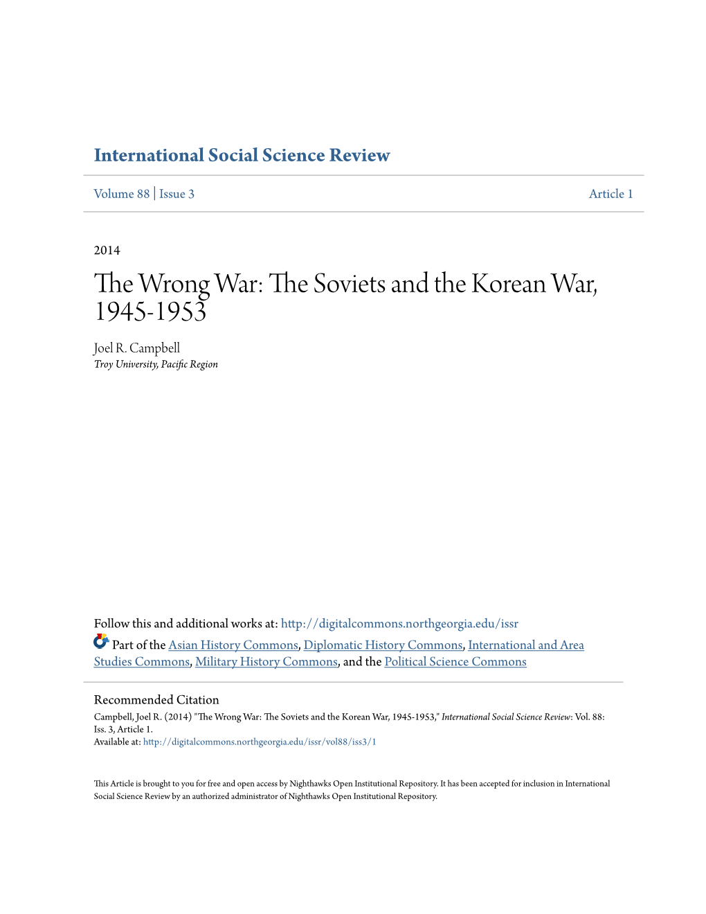 The Soviets and the Korean War, 1945-1953