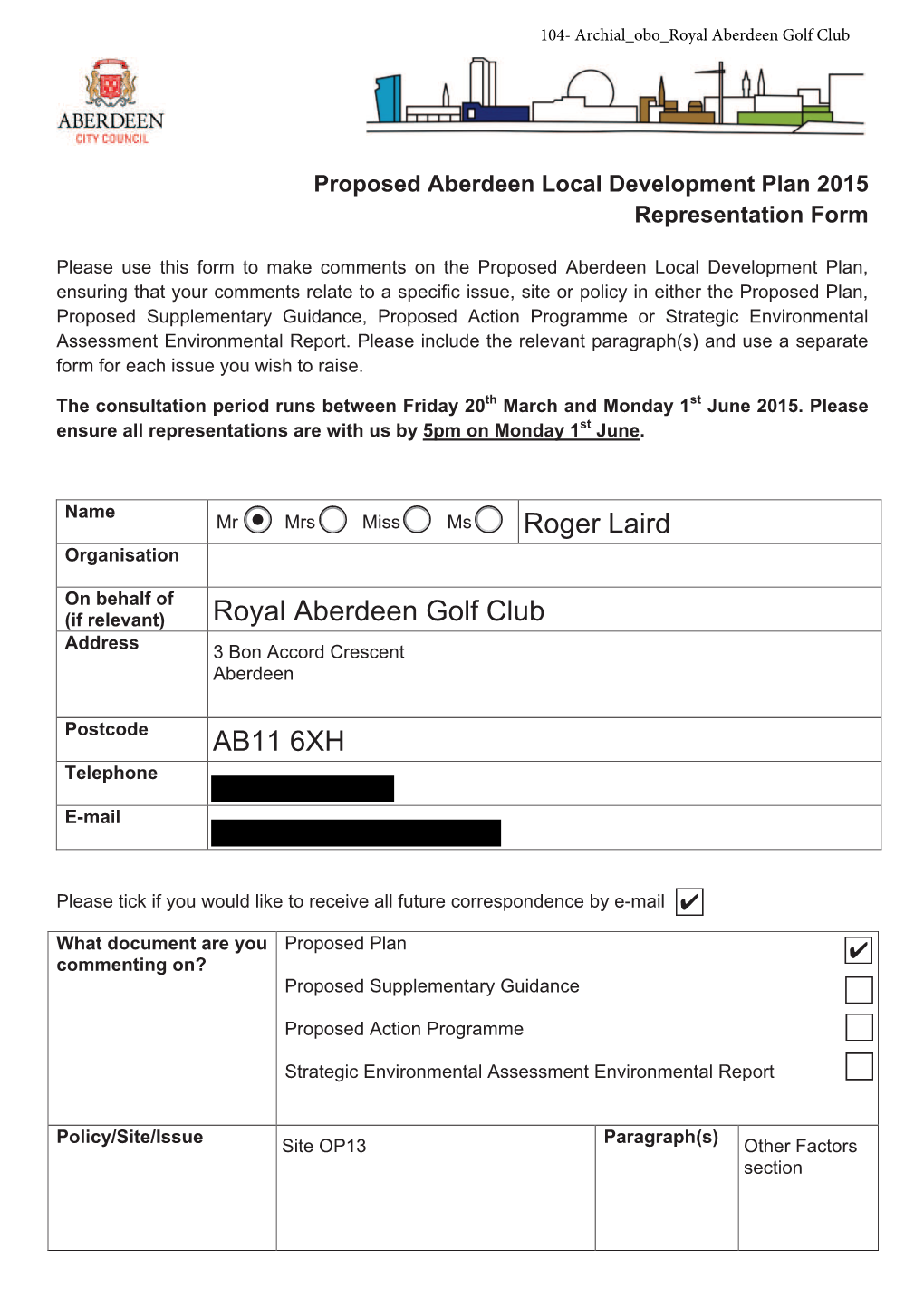 Roger Laird Royal Aberdeen Golf Club AB11