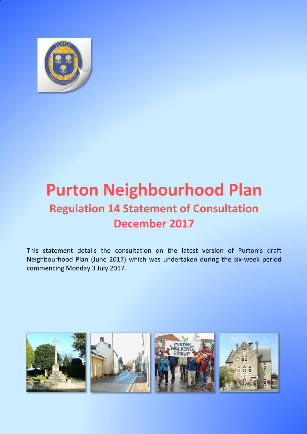 Purton Neighbourhood Plan Regulation 14 Statement of Consultation December 2017