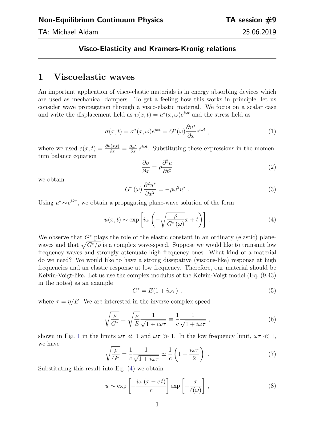 1 Viscoelastic Waves