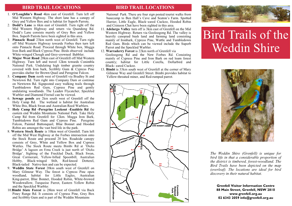 Bird Trails of the Weddin Shire