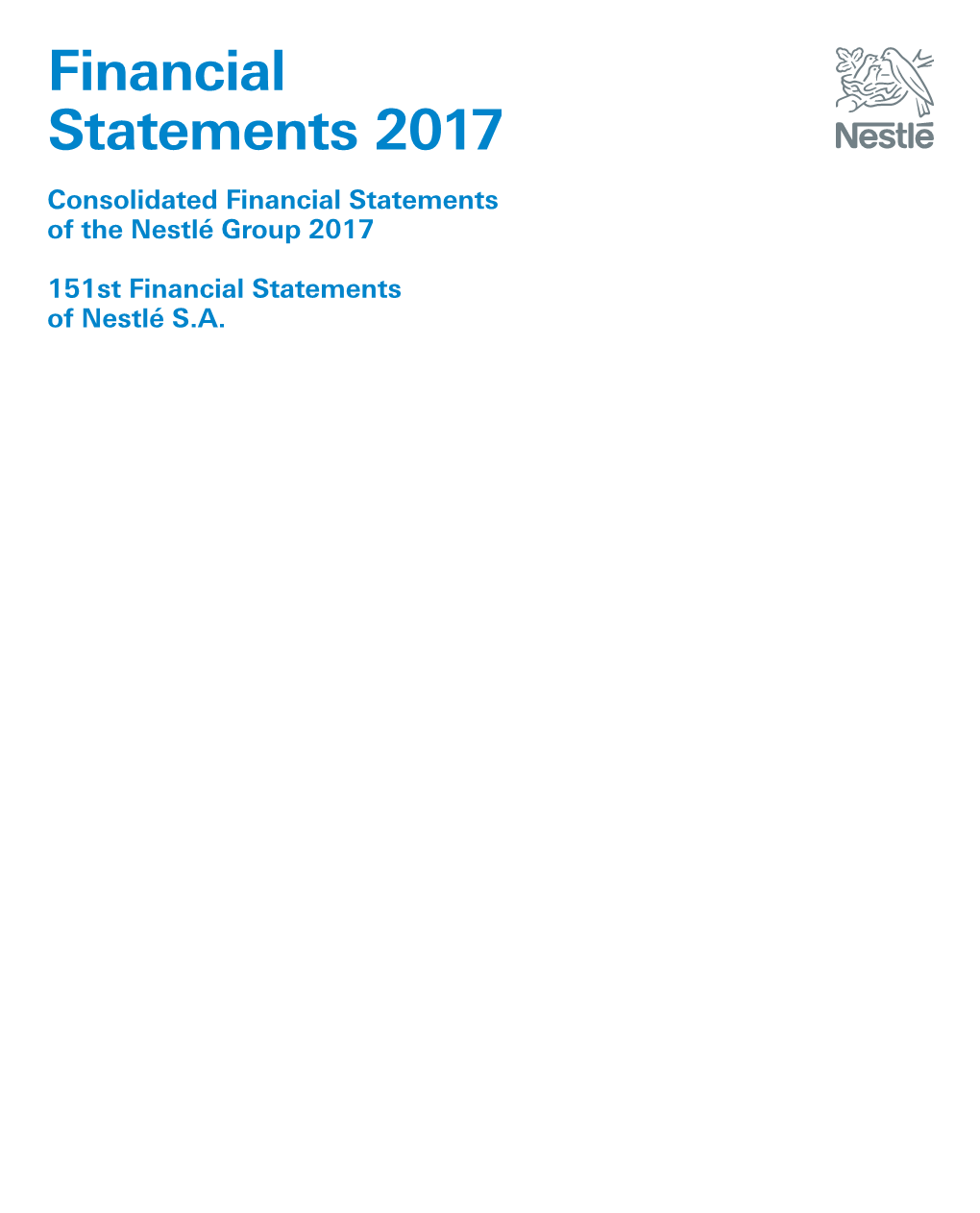 Consolidated Financial Statements of the Nestlé Group 2017