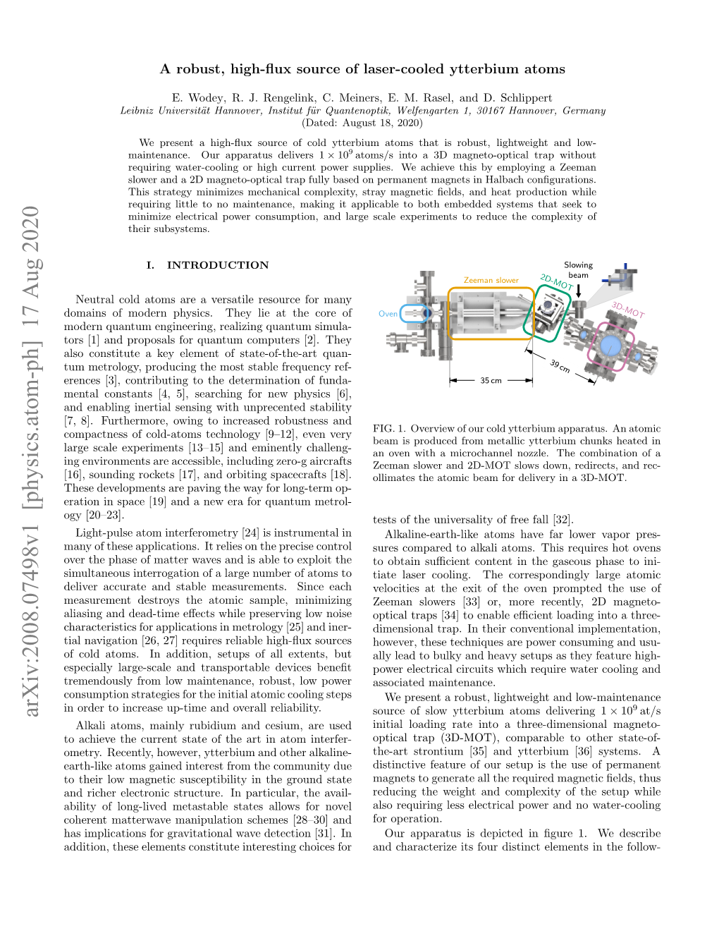 Arxiv:2008.07498V1 [Physics.Atom-Ph] 17 Aug 2020