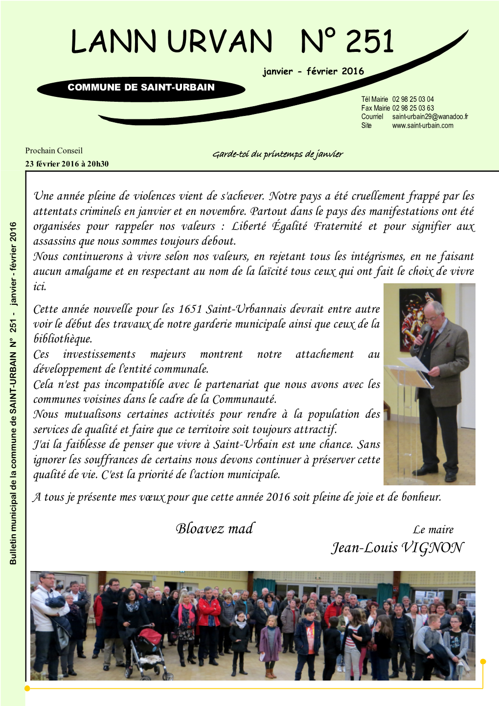 Bulletin N° 251 Janvier 2016