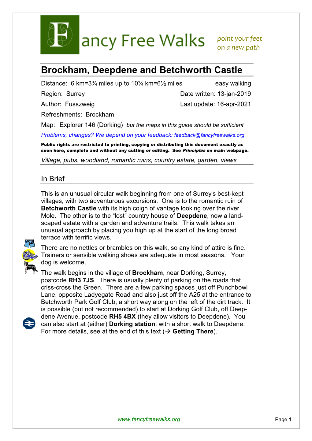 Brockham, Deepdene & Betchworth Castle