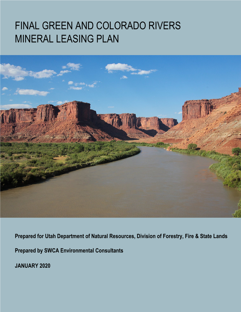 Final Green and Colorado Rivers Mineral Leasing Plan