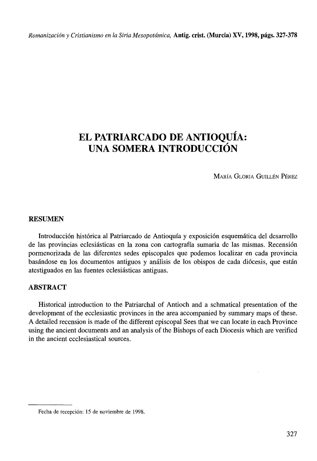 El Patriarcado De Antioquía