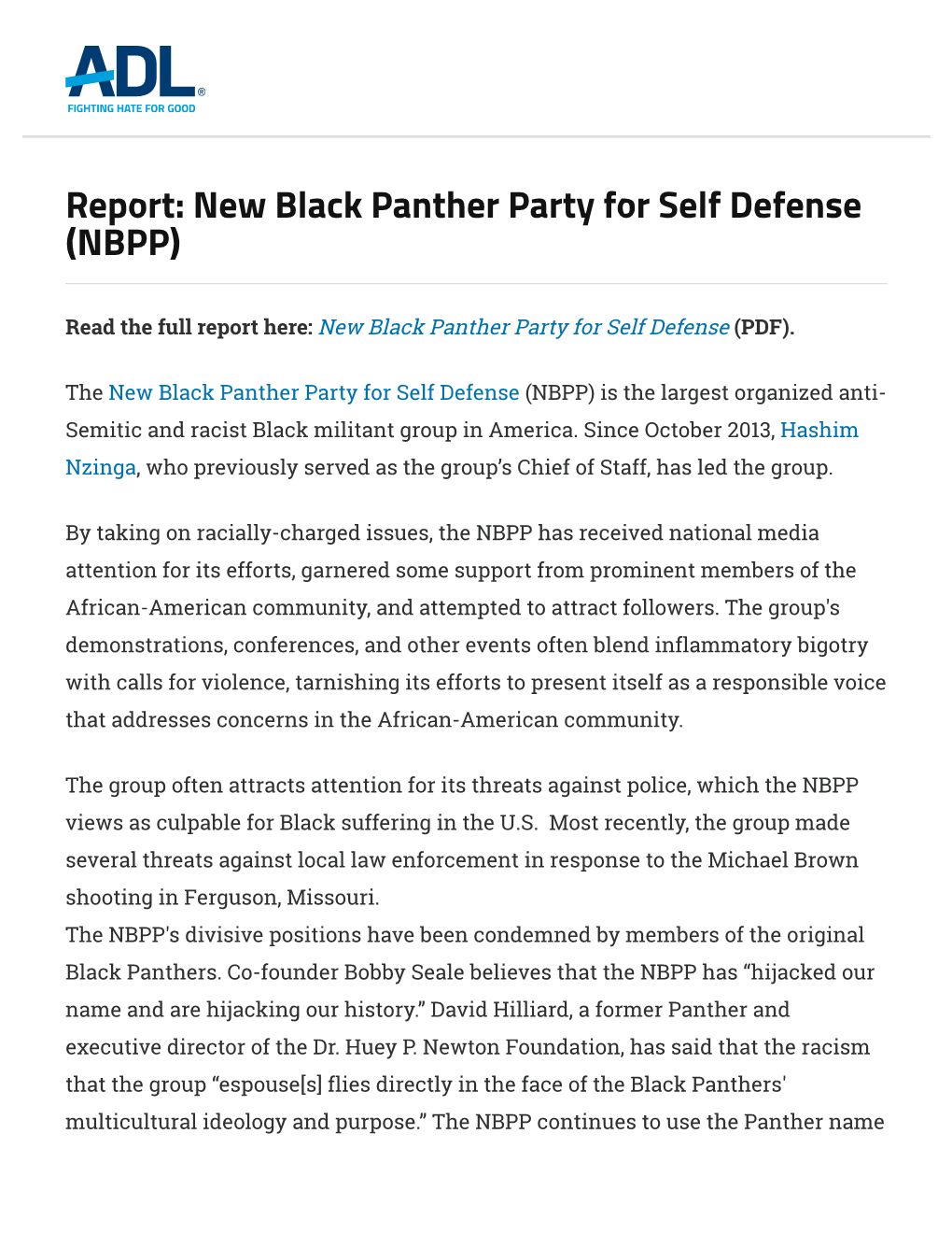 New Black Panther Party for Self Defense (NBPP)