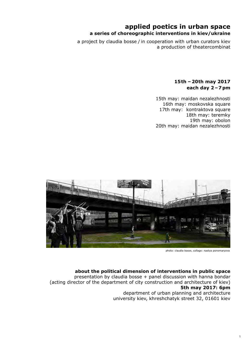 Applied Poetics in Urban Space