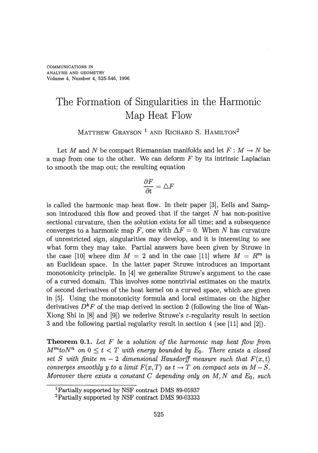 The Formation of Singularities in the Harmonic Map Heat Flow