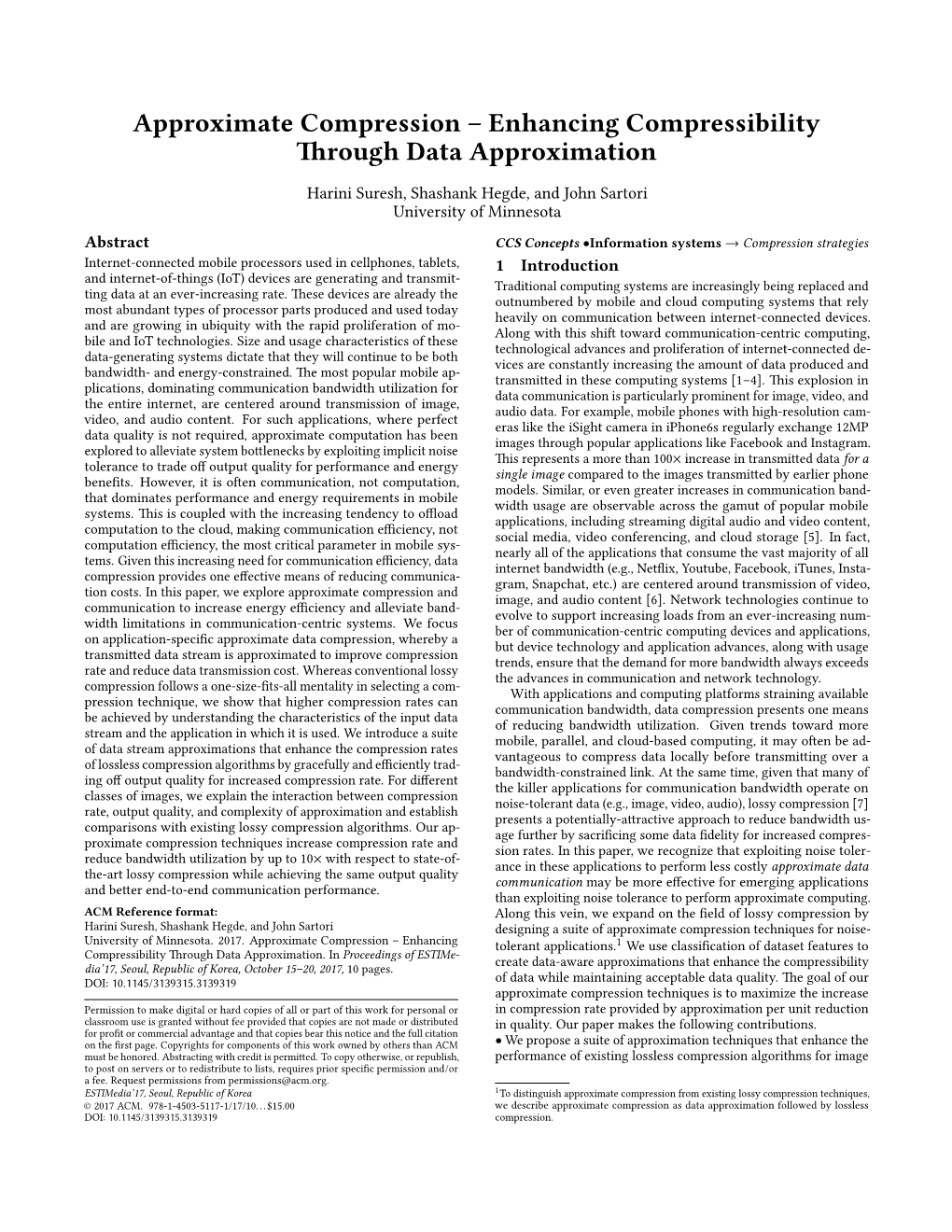 Enhancing Compressibility Through Data Approximation