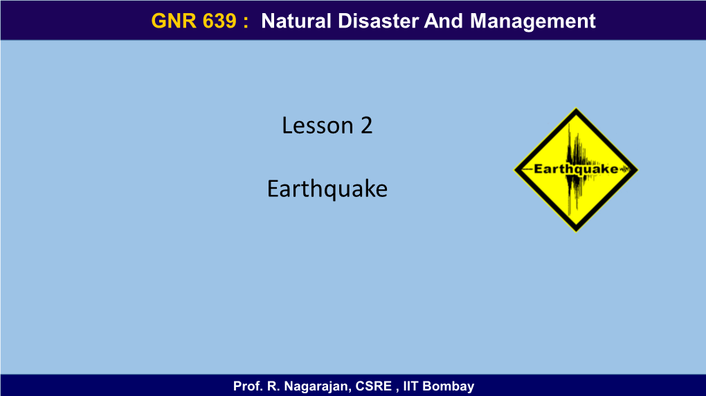 Lesson 2 Earthquake