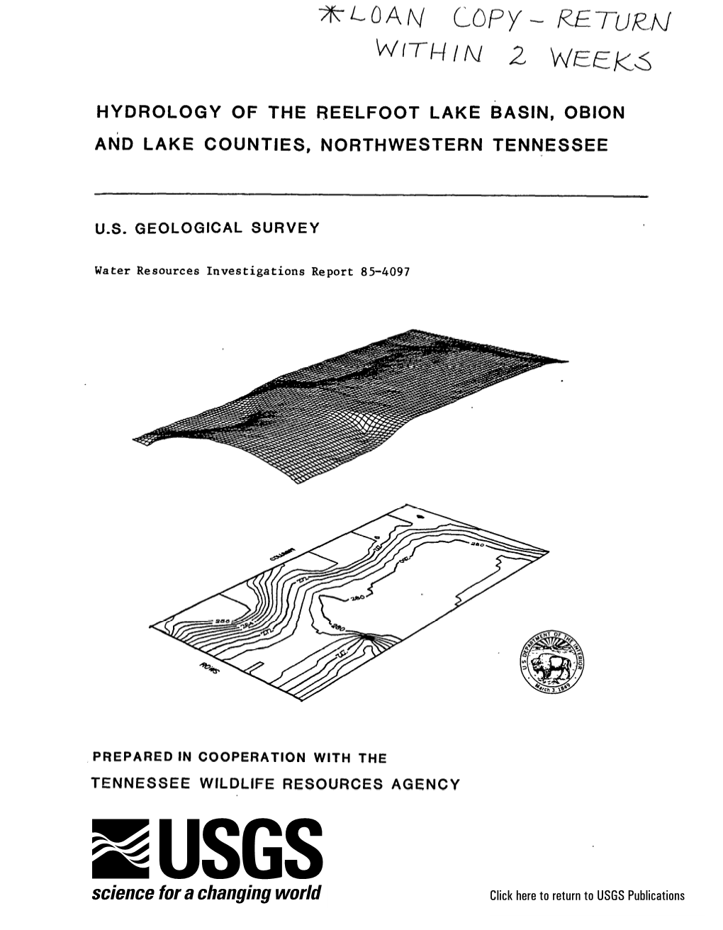 Hydrology of the Reelfoot Lake Basin, Obion and Lake Counties, Northwestern Tennessee