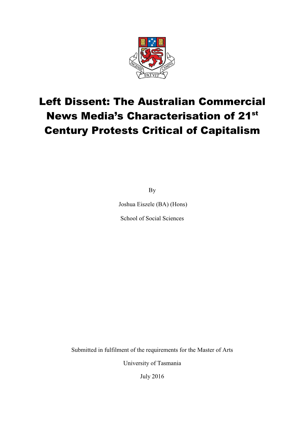 The Australian Commercial News Media's Characterisation of 21St