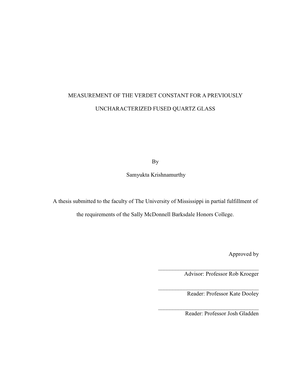 Measurement of the Verdet Constant for a Previously