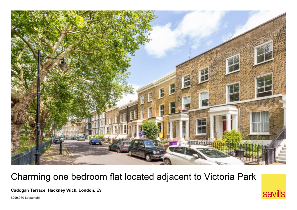 Charming One Bedroom Flat Located Adjacent to Victoria Park