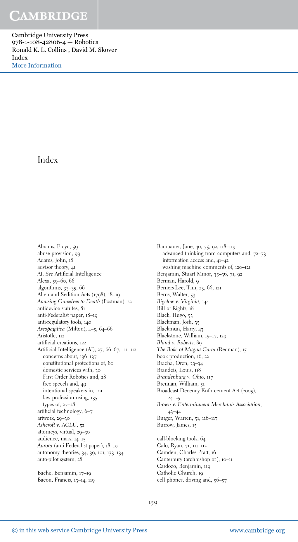 Cambridge University Press 978-1-108-42806-4 — Robotica Ronald K