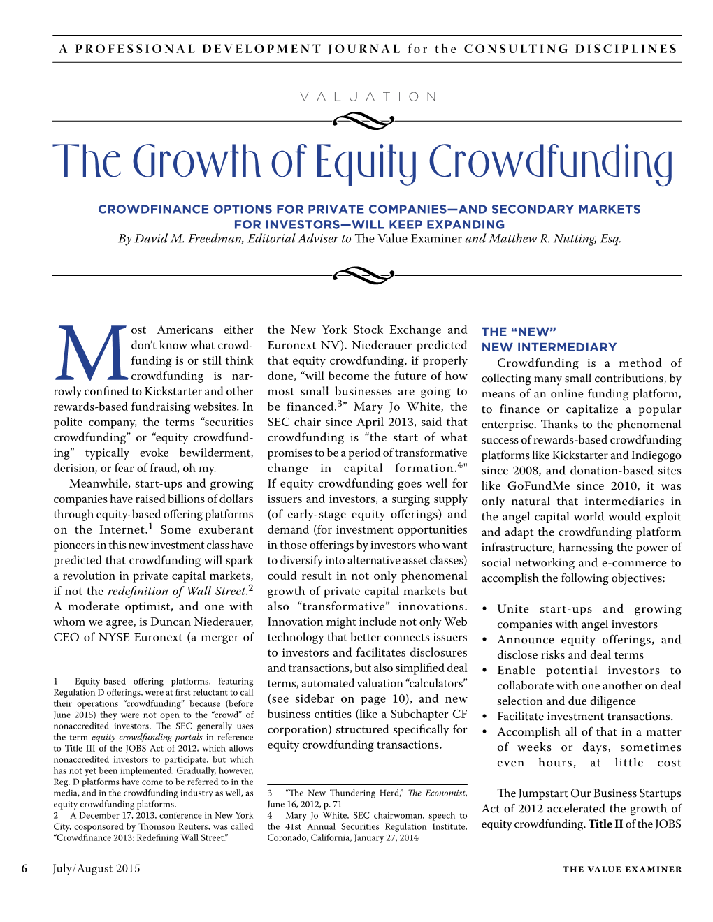 The Growth of Equity Crowdfunding