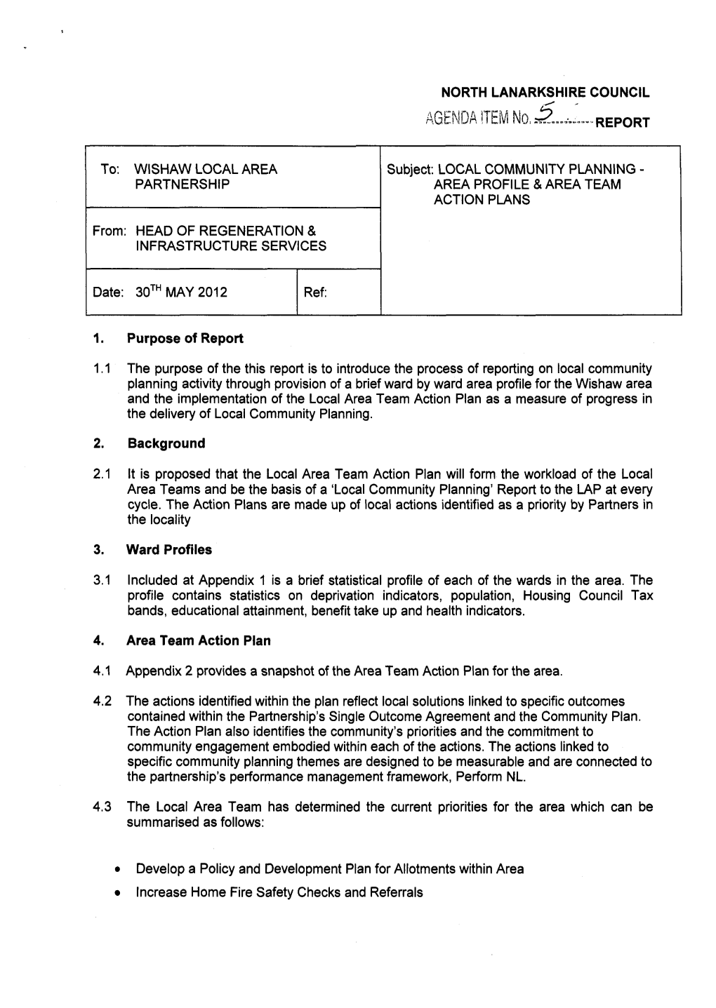 Local Community Planning - Partnership Area Profile & Area Team Action Plans