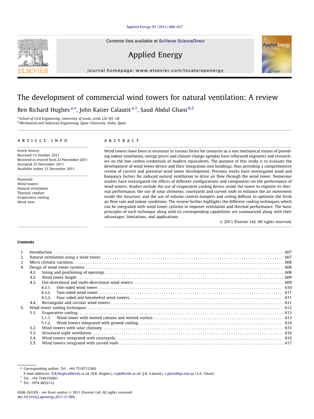 The Development of Commercial Wind Towers for Natural Ventilation: a Review