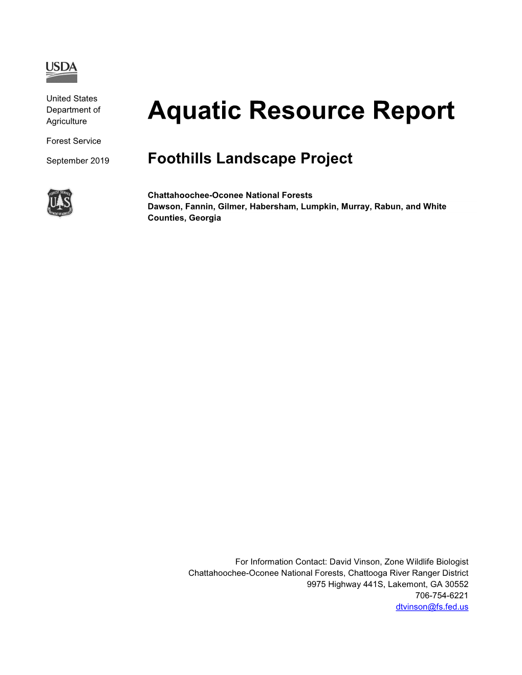 Aquatic Resource Report