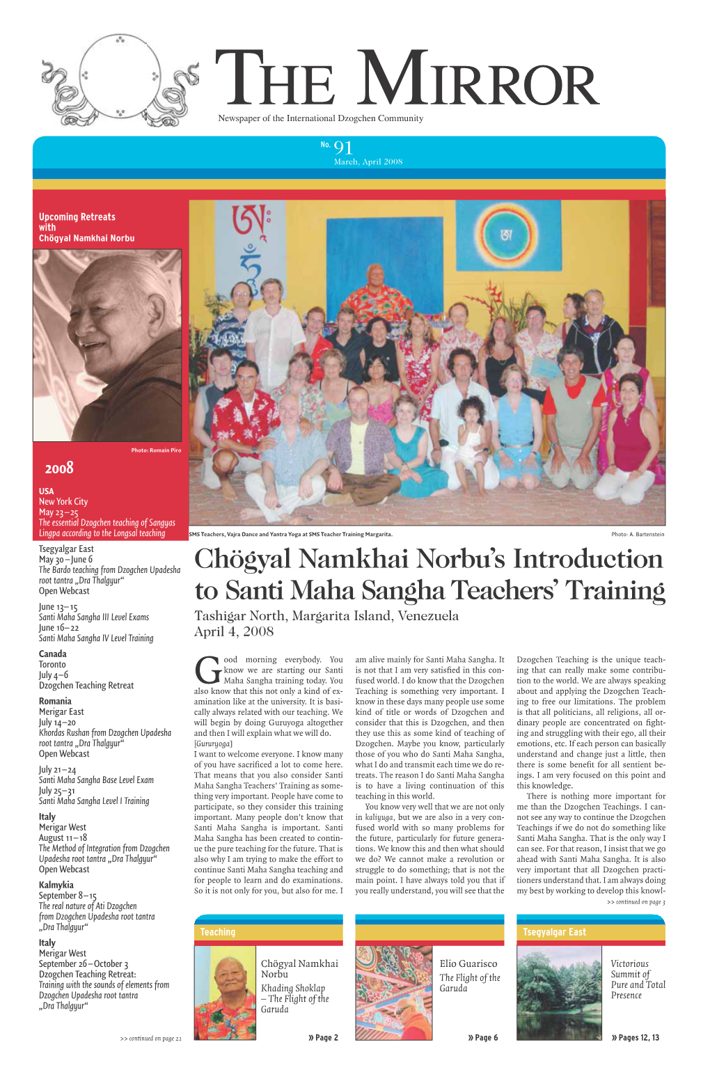 Chögyal Namkhai Norbu's Introduction to Santi Maha Sangha Teachers' Training