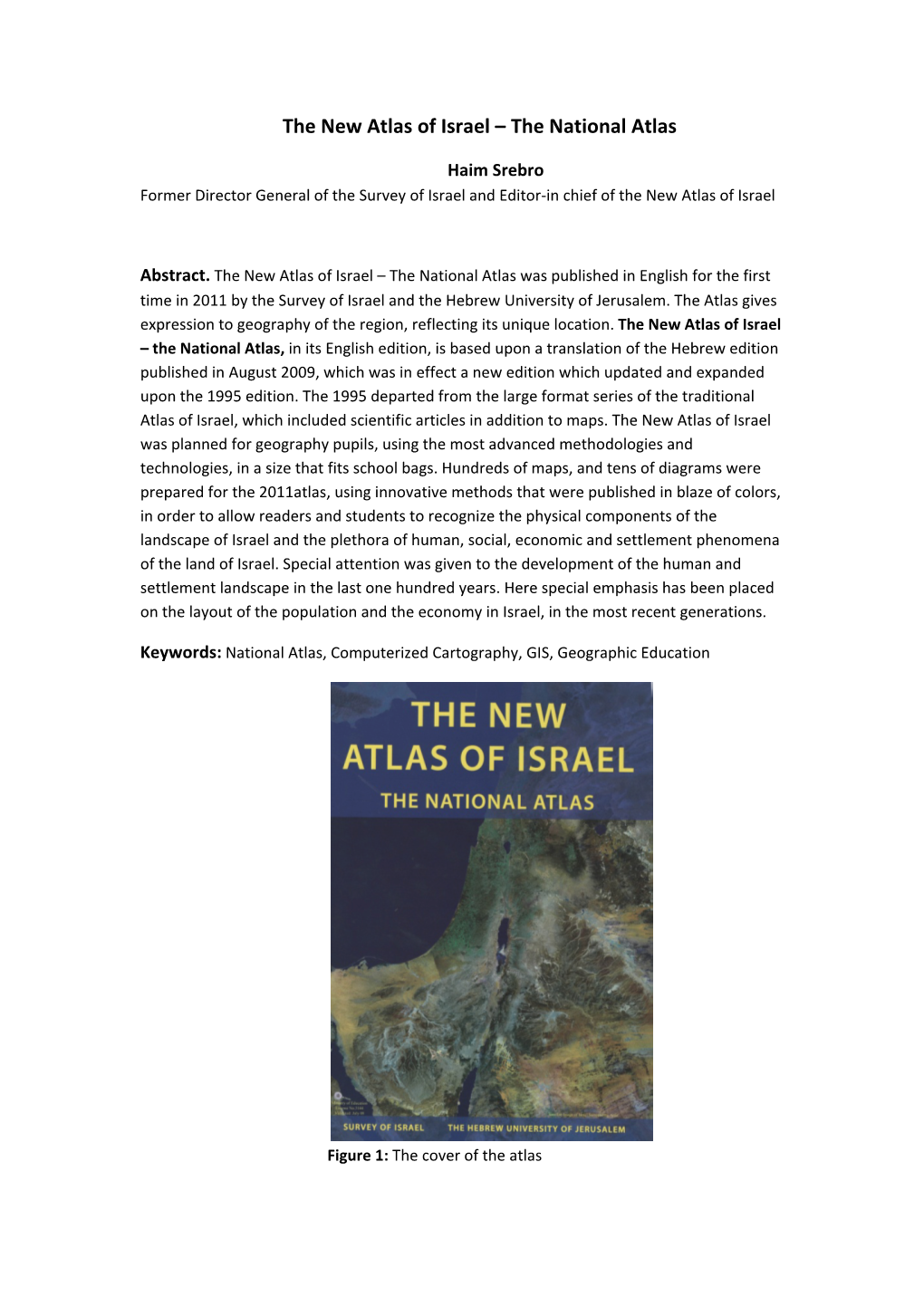 The New Atlas of Israel – the National Atlas