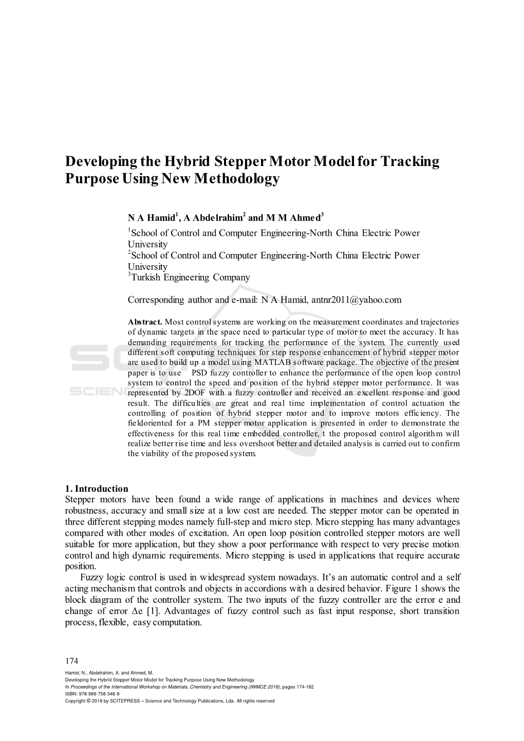 Developing the Hybrid Stepper Motor Model for Tracking Purpose Using New Methodology