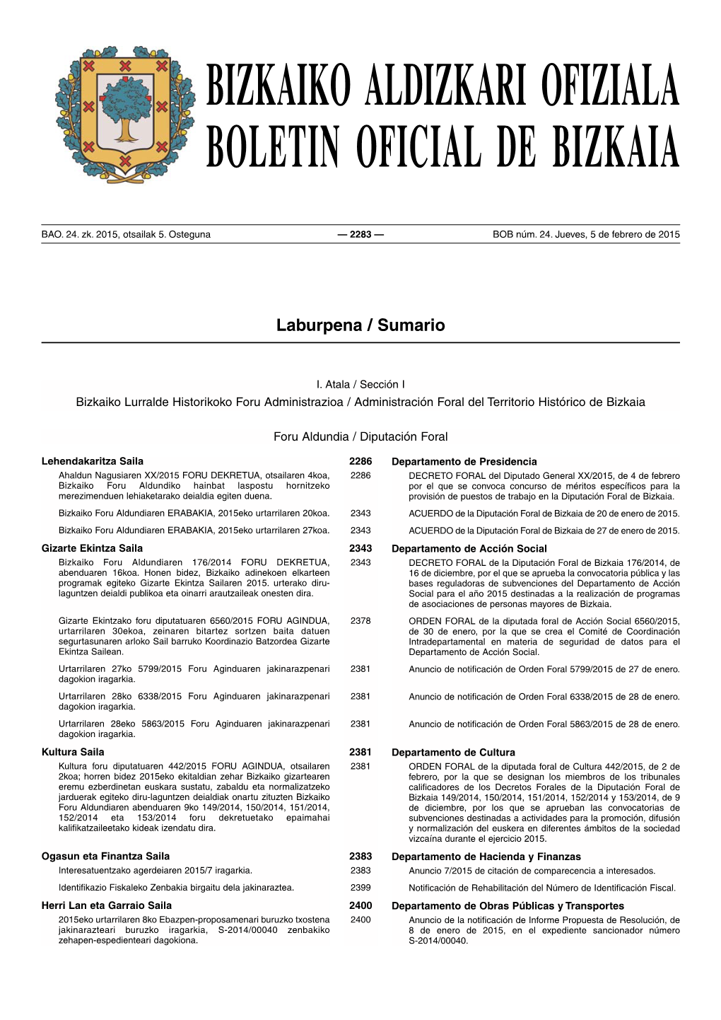 Bizkaiko Aldizkari Ofiziala Boletin Oficial De Bizkaia