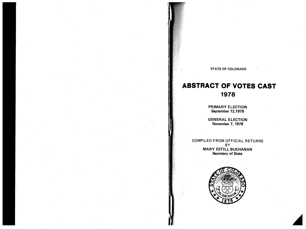 State Election Results, 1978
