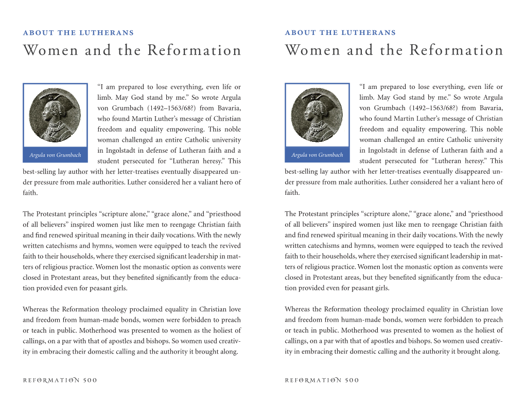 Women and the Reformation Women and the Reformation