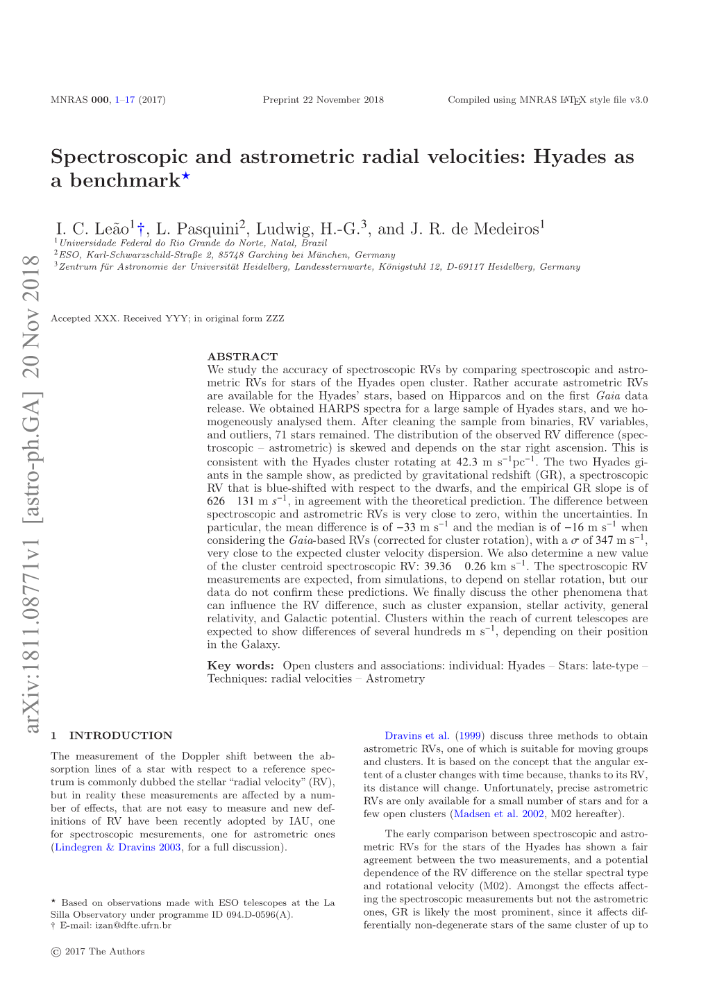 Spectroscopic and Astrometric Radial Velocities: Hyades As a Benchmark