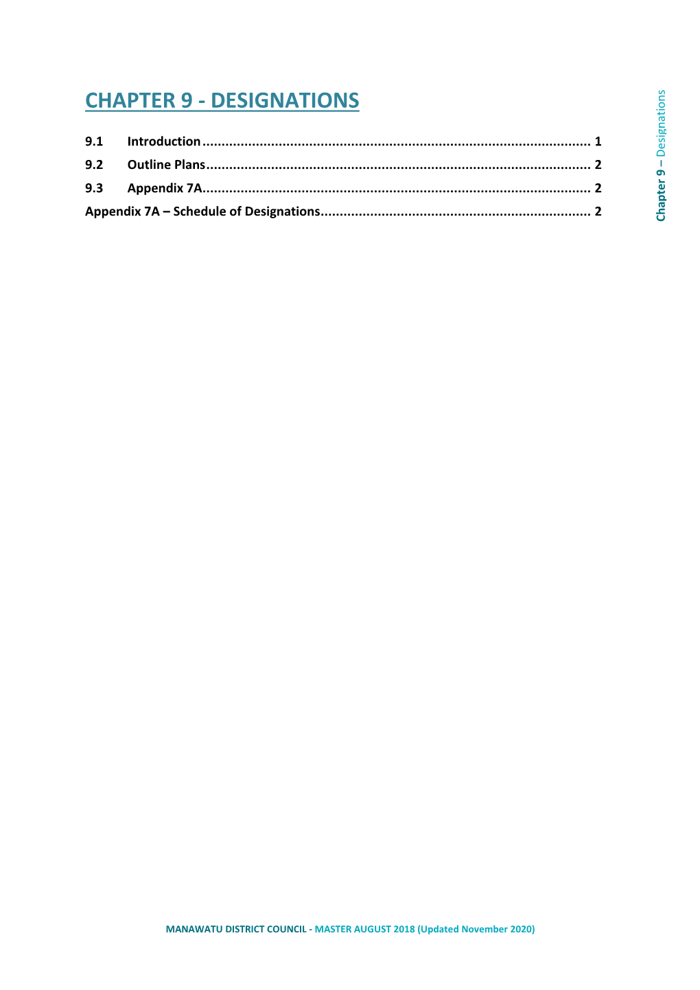 Chapter 9 - Designations