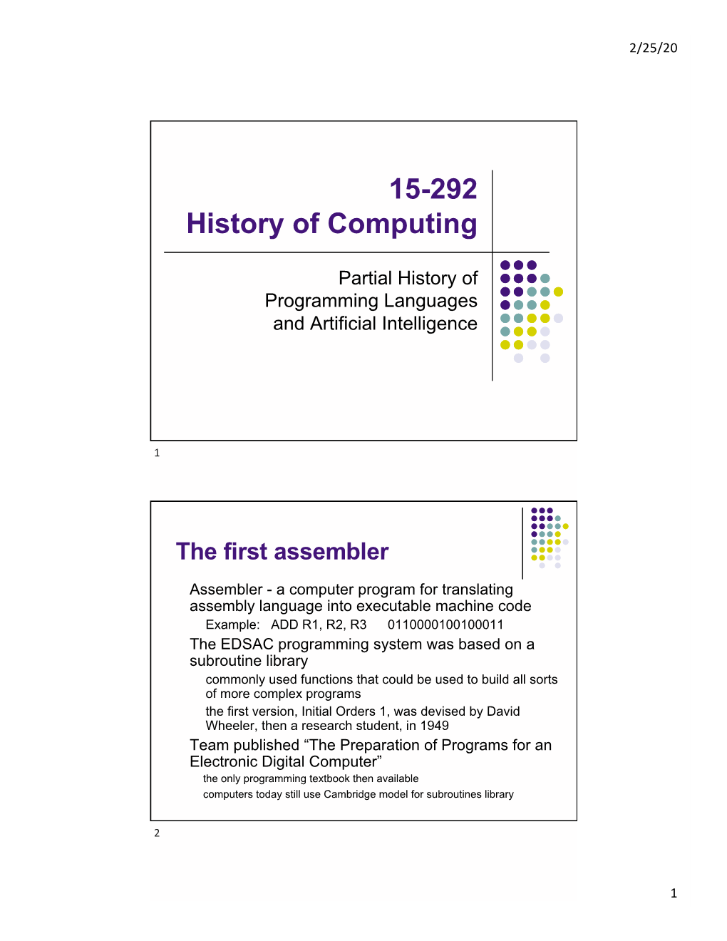 Programming Languages and Artificial Intelligence