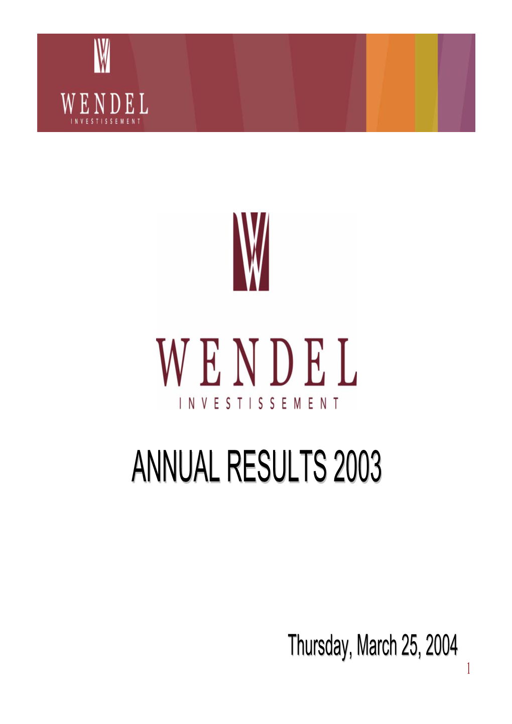 Annual Results 2003