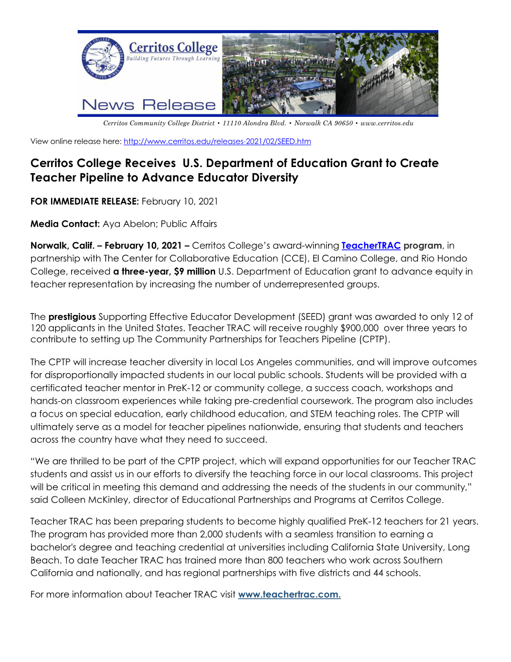 CPTP News Release Article