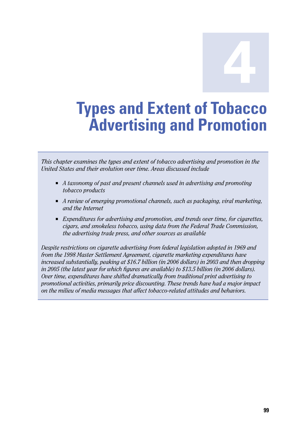 Types and Extent of Tobacco Advertising and Promotion