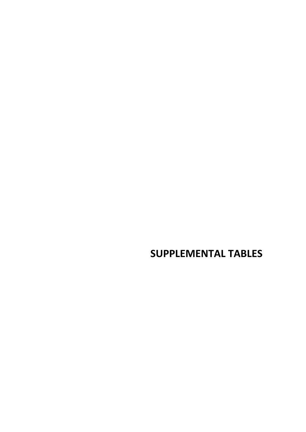 Supplemental Tables